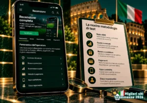 Metodo di test dei bookmaker ADM con checklist su licenza, quote, pagamenti e sicurezza.
